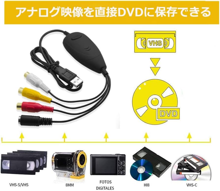 Amazon.co.jp: USB2.0ビデオキャプチャー デジタルデータ化 VHS 8mm