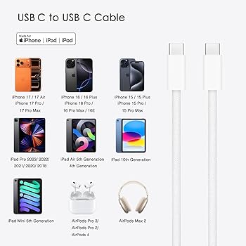 Amazon.com: New AirPods 4,AirPods Pro 3 Charging Cable, USB C to