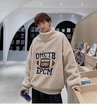 Amazon.co.jp: [ZHONGJUE] ボア プルオーバー パーカー メンズ