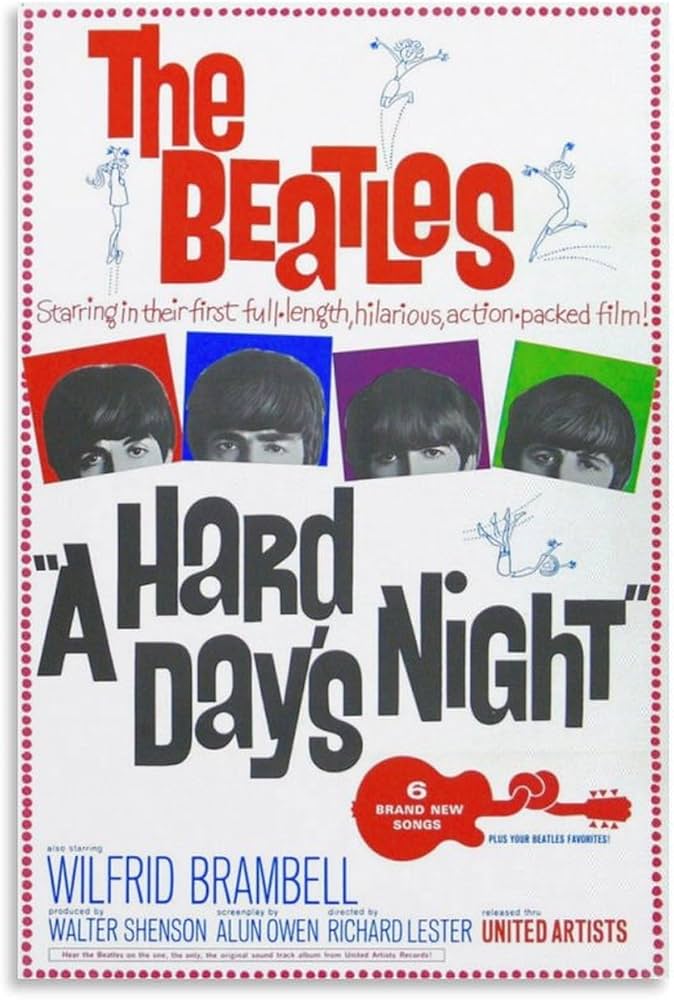 Amazon.co.jp: A Hard Day's Night古典映画のポスタービートルズが