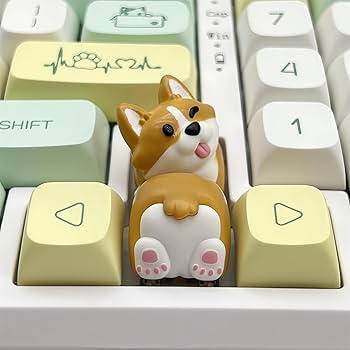Amazon.co.jp: ZMX かわいいコーギー犬のキーキャップ、ハンドメイド