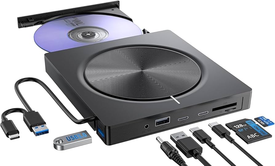 Amazon.com: Umaniy External CD/DVD Drive,8 in 1 DVD Player for