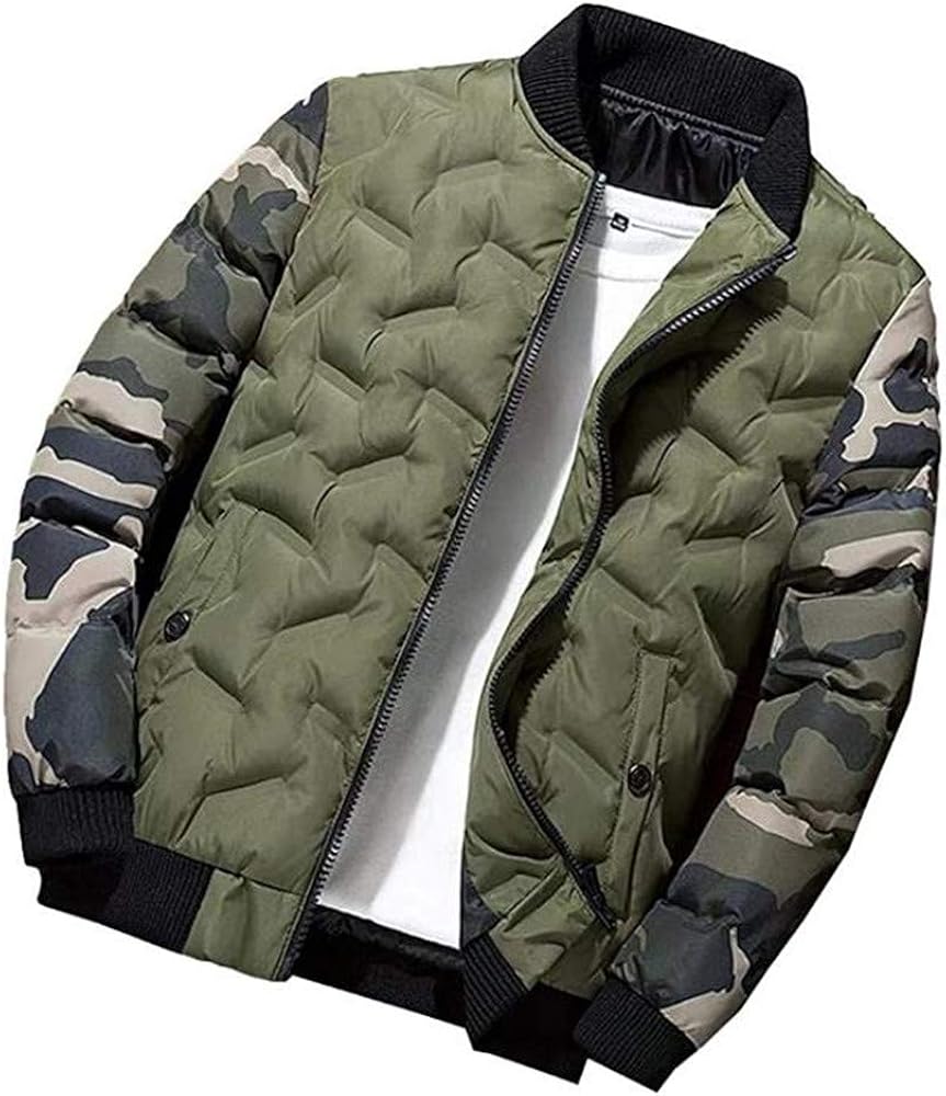 Amazon | [もうほうきょう] 迷彩 ダウンジャケット 中綿コート 上着