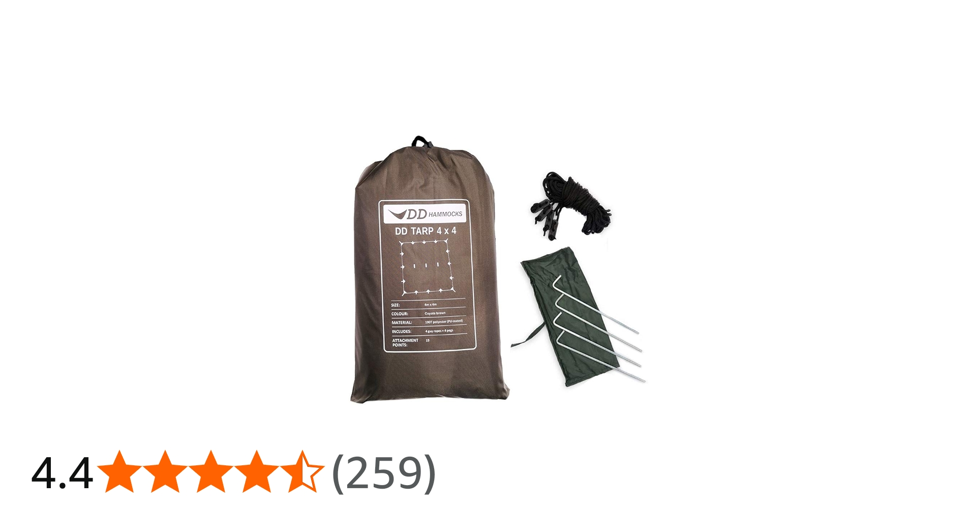 Amazon.co.jp: DD Hammocks JAPAN DD Tarp 4×4 コヨーテブラウン