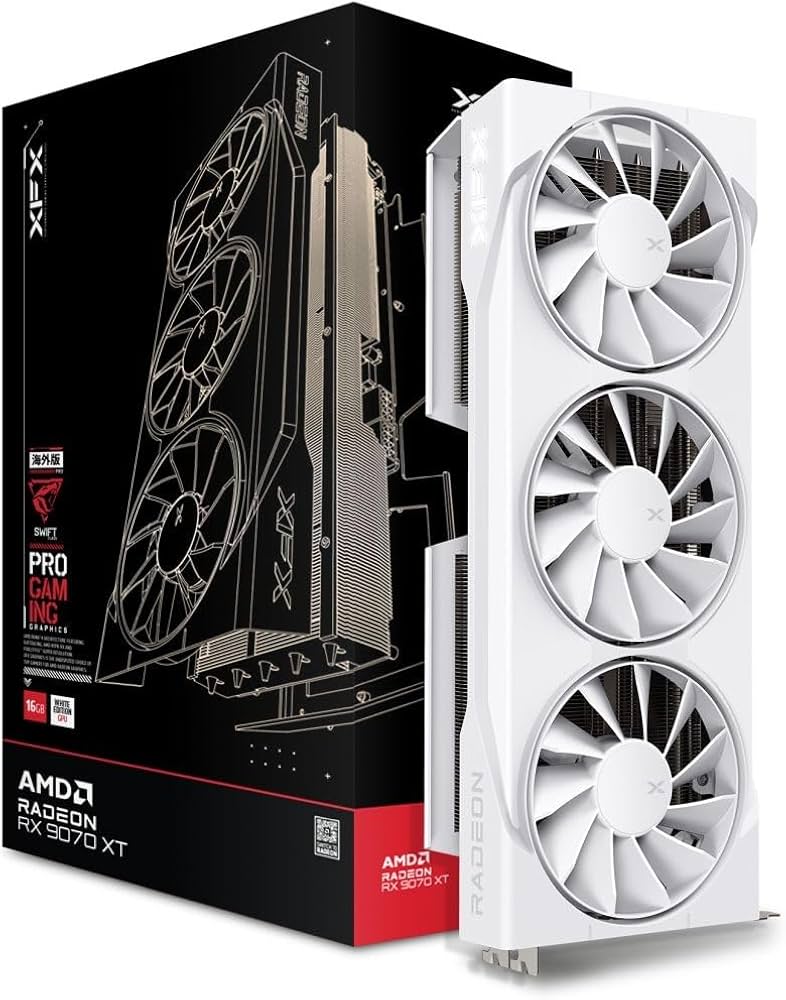 Amazon.com: XFX Swift AMD Radeon RX 9070XT Triple Fan White Gaming