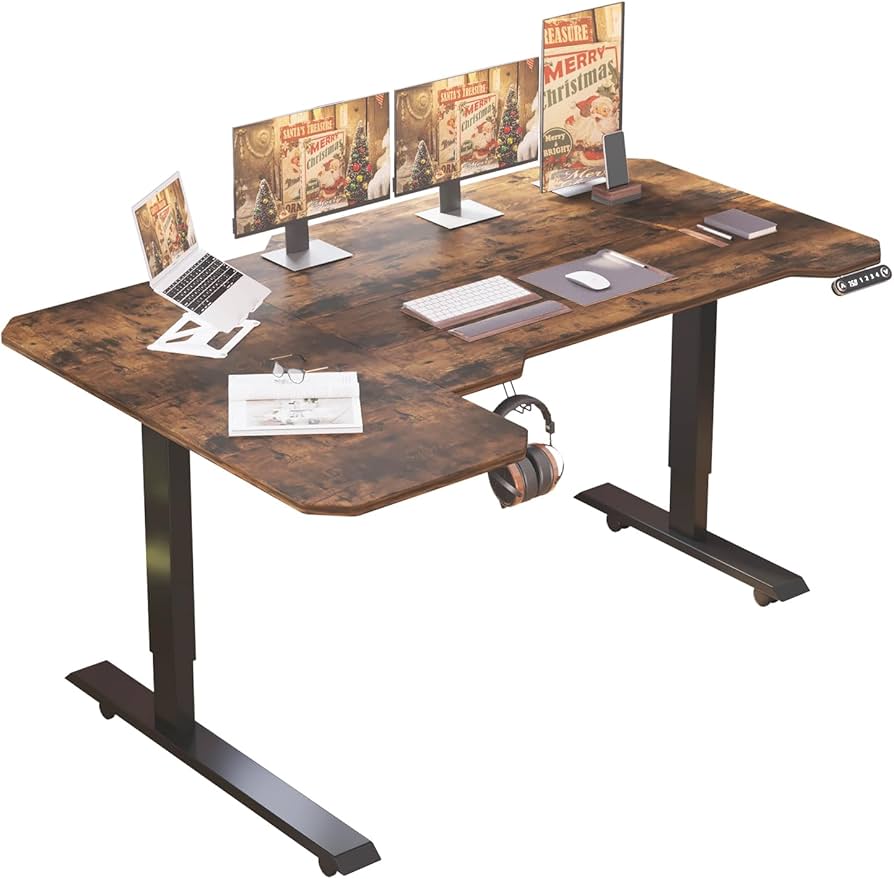 Amazon | BilBil デスク パソコンラック つくえ 電動昇降式 机 150CM