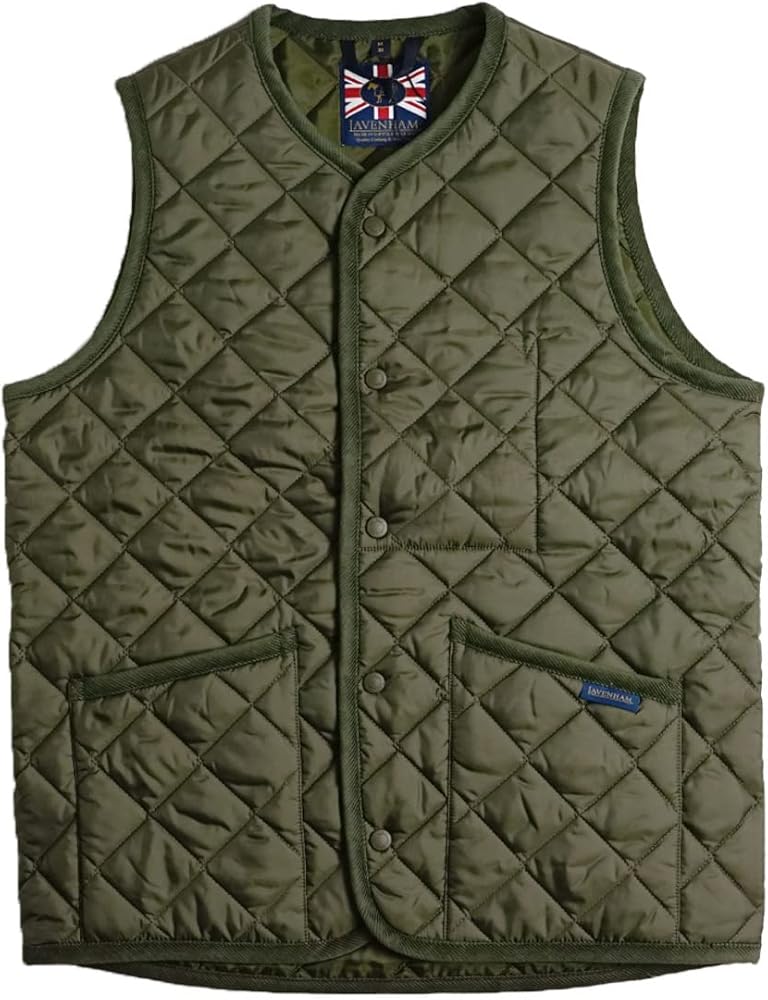 Amazon | [ラベンハム] キルティング ベスト ソーンハム オリーブ