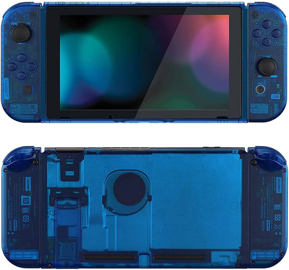 Amazon.com: eXtremeRate Clear Blue Front Back Plate for Nintendo