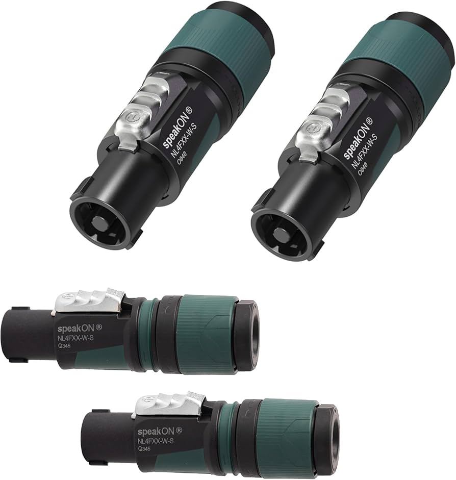 Amazon | Neutrik NL4FXX-W-S 4極 speakON ケーブルコネクタ グリーン