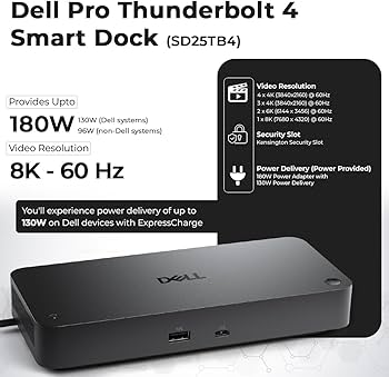 Amazon.com: Dell SD25TB4 Pro Thunderbolt 4 Smart Dock - Supports
