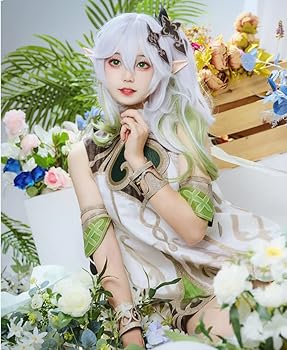 Amazon.co.jp: [PATITA] 原神 ナヒーダ コスプレ衣装 ウィッグ付き 足
