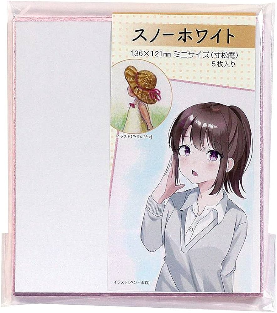 Amazon | イラスト ミニ色紙 寸松庵 136×121mm スノーホワイト ピンク