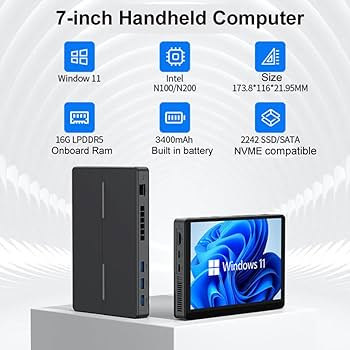 Amazon.co.jp: GZBOXミニPC 小型pc スティック pc 7インチ 2in1タッチ