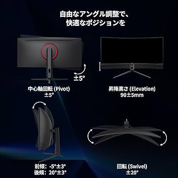 Amazon.co.jp: KTC 34インチ 曲面 UWQHD 3440x1440p 180Hz 1ms応答速度