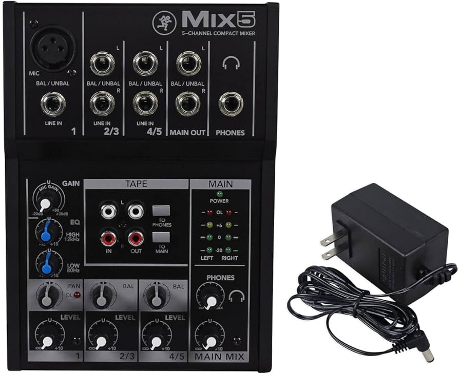 Amazon.com: Mackie Mix5 5-Channel Compact Mixer, Black : Musical