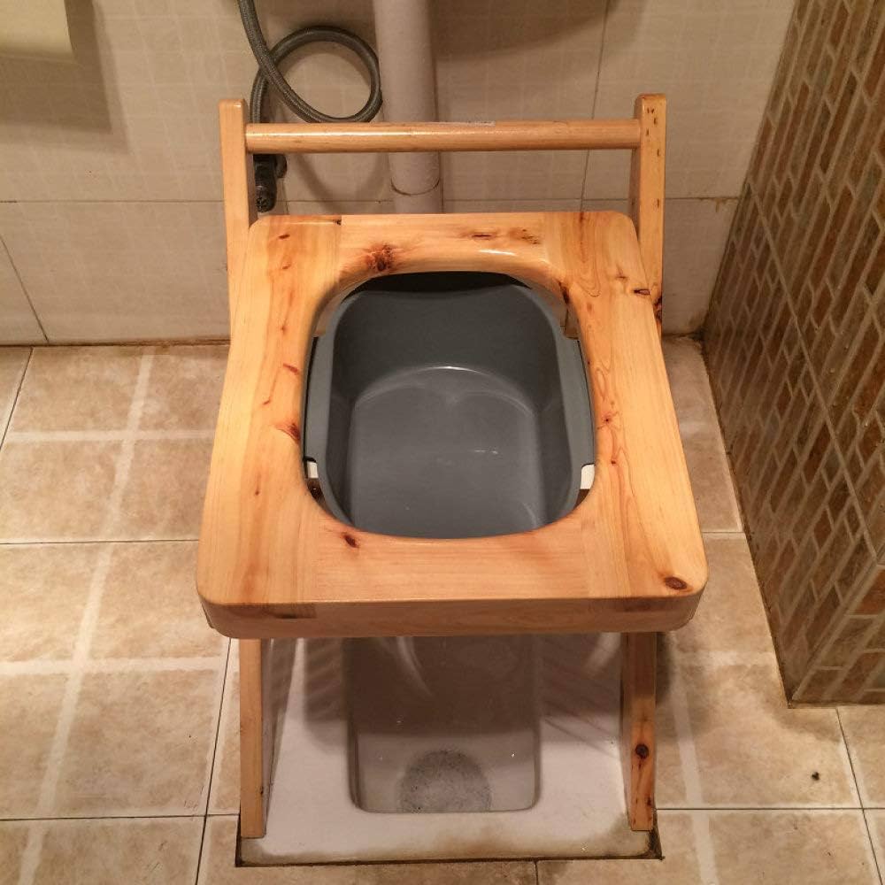 Amazon.co.jp: 折りたたみ便器椅子、ポータブルモバイル木製便座椅子