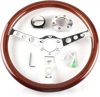 Amazon | No.1 Racing ウッド ステアリング 直径380 mm 15インチ木目
