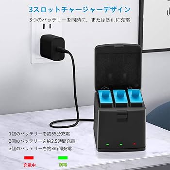 Amazon | COOLSHOW Hero 9/10/11/12 バッテリー 3*1800mAh 交換