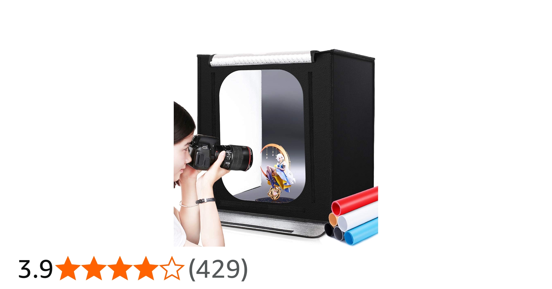 Amazon | 撮影ボックス SAMTIAN 60x60x60cm 6*背景布（黒、白、青、赤