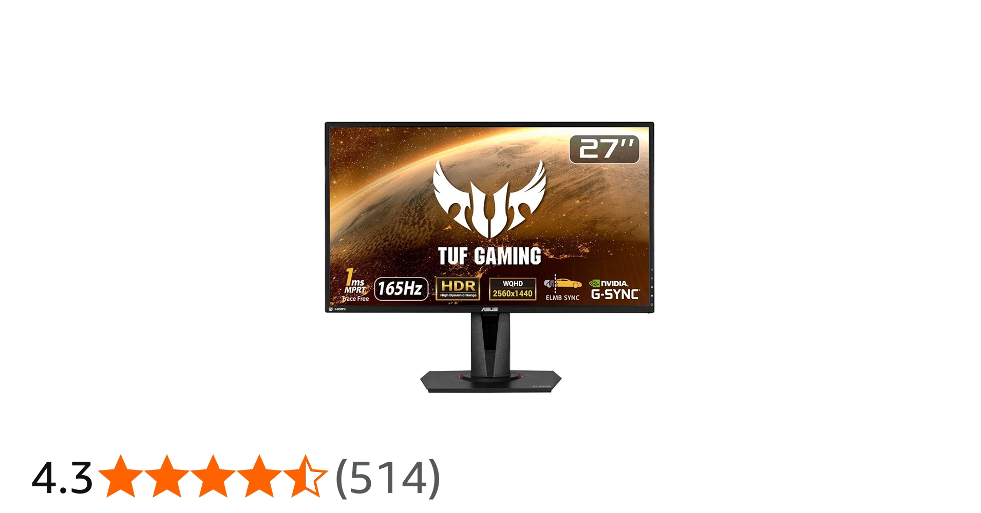 Amazon.co.jp: ASUS ゲーミングモニター TUF Gaming VG27AQ 27インチ
