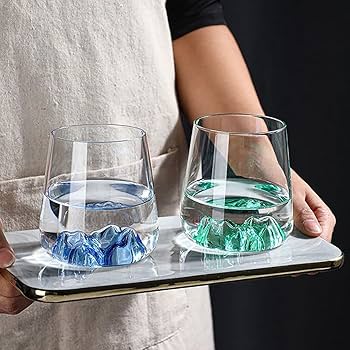 Amazon | 5個セット 多彩な氷山グラス コップ 創造的な火山グラス