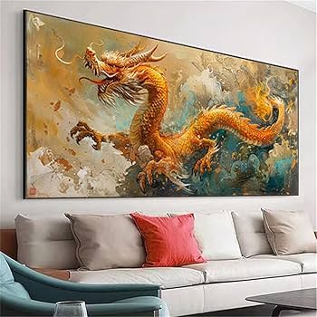 Amazon | ダイヤモンドアート 龍 80x30cm ダイヤモンドアート キット