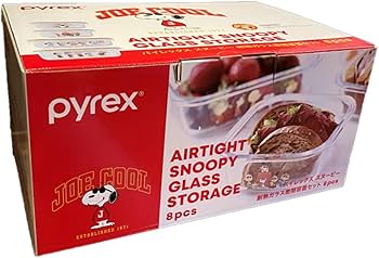 Amazon｜パイレックス スヌーピー 耐熱ガラス密閉容器セット 8pcs