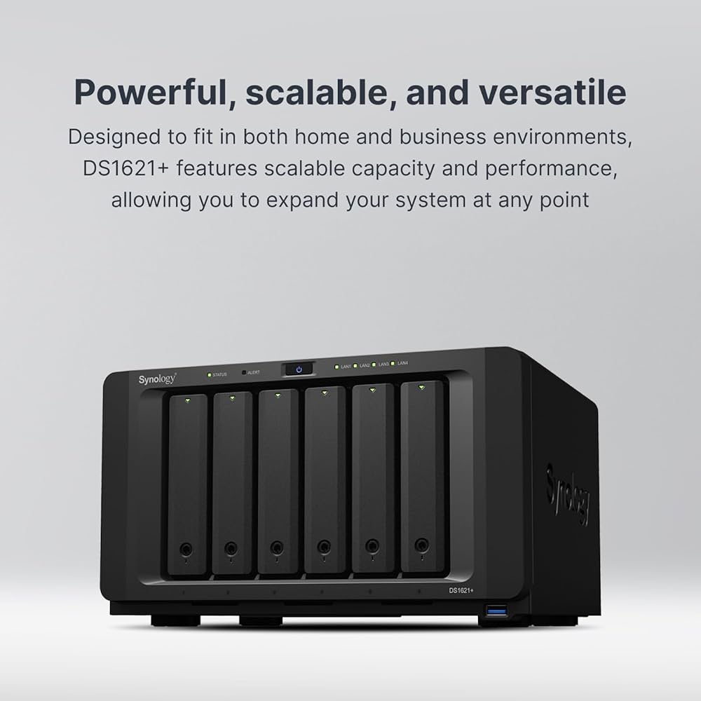 Amazon.co.jp: Synology NASキット 6ベイ 拡張可 DS1621+ クアッドコア