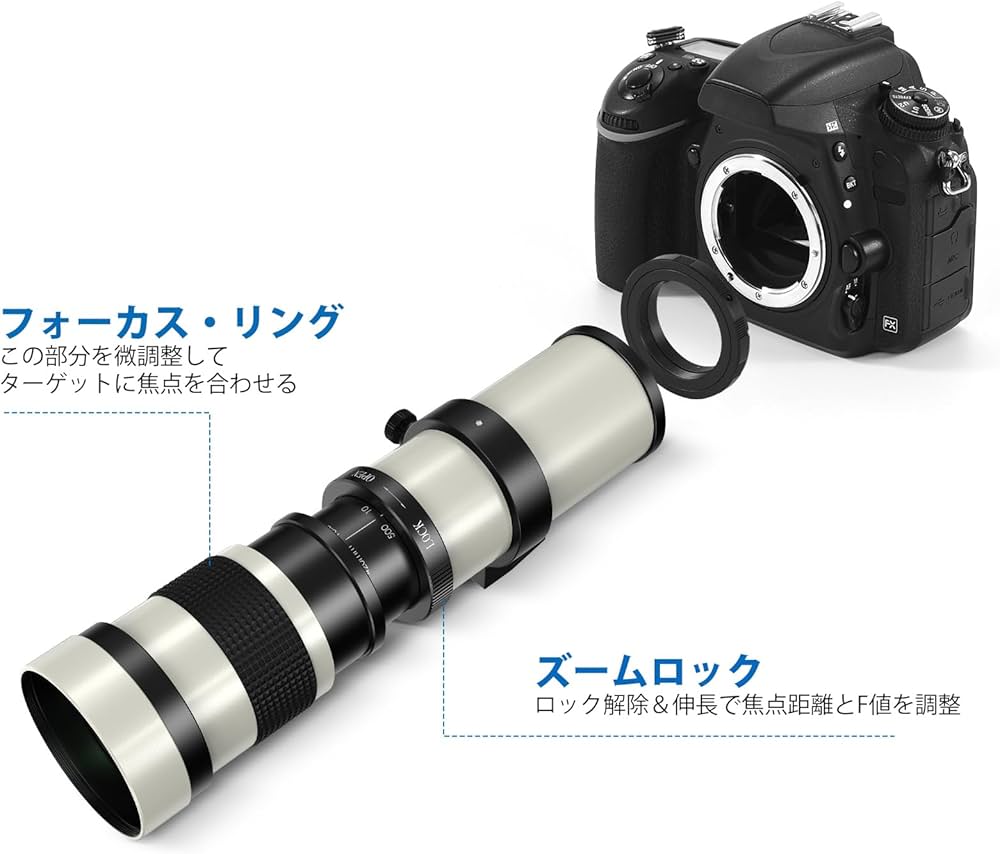 Amazon.co.jp: Lightdow 望遠レンズ420-800mm f/8.3 マニュアルズーム