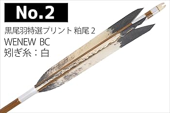 Amazon | 山武弓具店 矢 弓道 黒尾羽特選プリント 粕尾2 WENEW 80BC 6