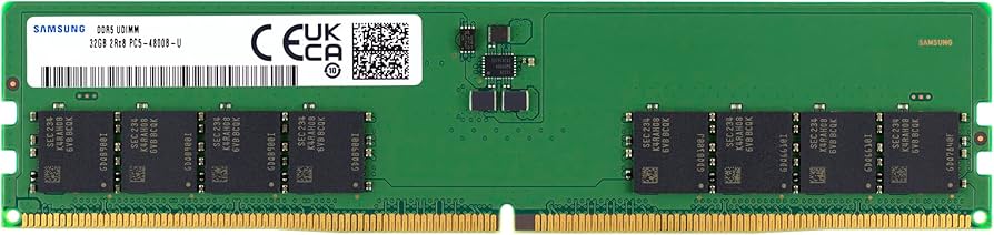 Samsung 32GB DDR5 4800MHz PC5-38400 CL40 UDIMM 2Rx8 Dual Rank 1.1V