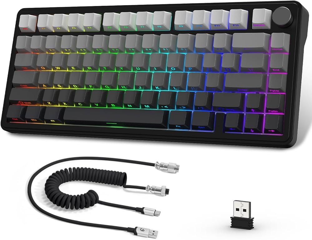 Amazon | ATTACK SHARK X85メカニカルキーボード、ノブ付き75