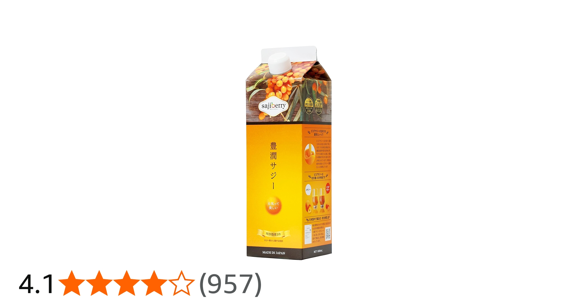 Amazon.co.jp: 豊潤サジー 1000ml サジージュース【紙パックタイプ