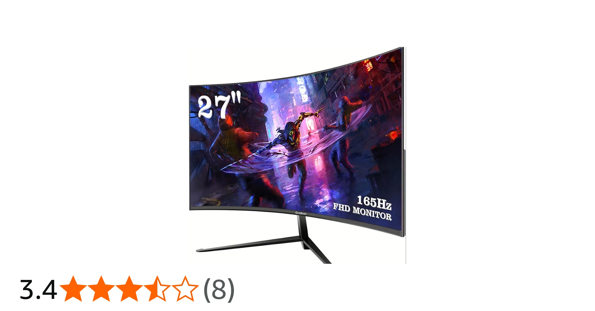 Amazon.co.jp: Grebear 湾曲ゲーミングモニター 165Hz 27インチ 曲面