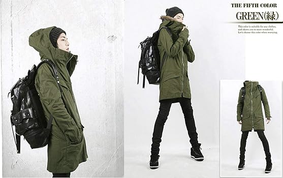 Amazon | モッズコート メンズ 裏ボア ファー付き コート ロングコート