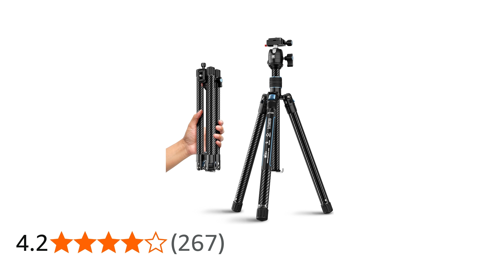 Amazon | SIRUIカーボンファイバー三脚、B-00Kパノラマ雲台付き、59.8