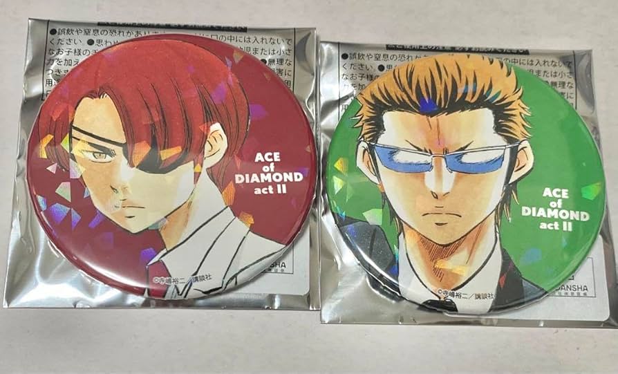 Amazon.co.jp: ダイヤのA ホログラム 原作 缶バッジ 白河勝之 倉持洋一