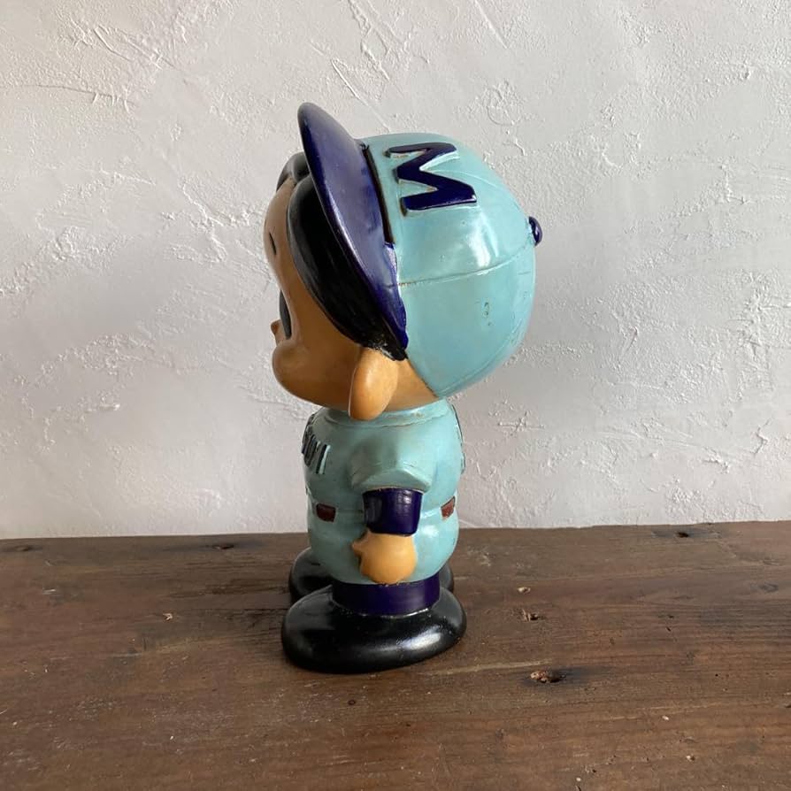 Amazon.co.jp: 三井銀行 貯金箱 ソフビ人形 ホームラン坊や 野球 昭和