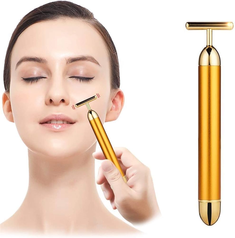 Amazon.com: Beauty Bar 24k Golden Electric Face Massager, T Shape