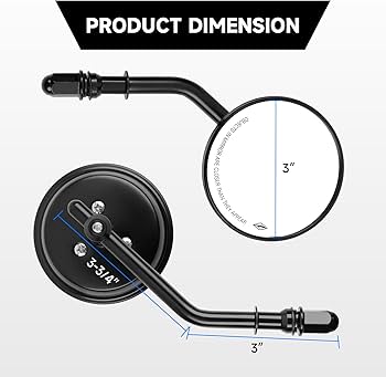 Amazon | DREAMIZER 3インチ オートバイ ヴィンテージ ミラー ラウンド