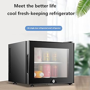 Amazon | ミニ冷蔵庫ガラスドアソーダビールワインステンレス鋼低