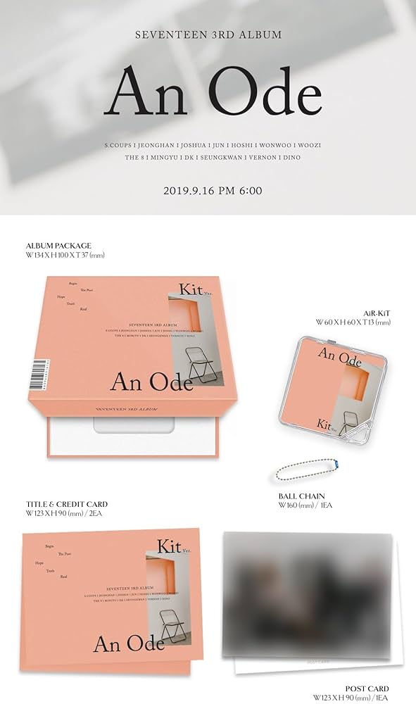 Amazon.com: SEVENTEEN 3RD ALBUM 'An Ode' KiT ver.（韓国盤