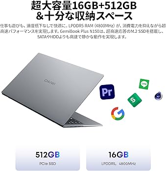 Amazon.co.jp: CHUWIノートパソコン軽量薄型 GemiBook Plus 15.6インチ