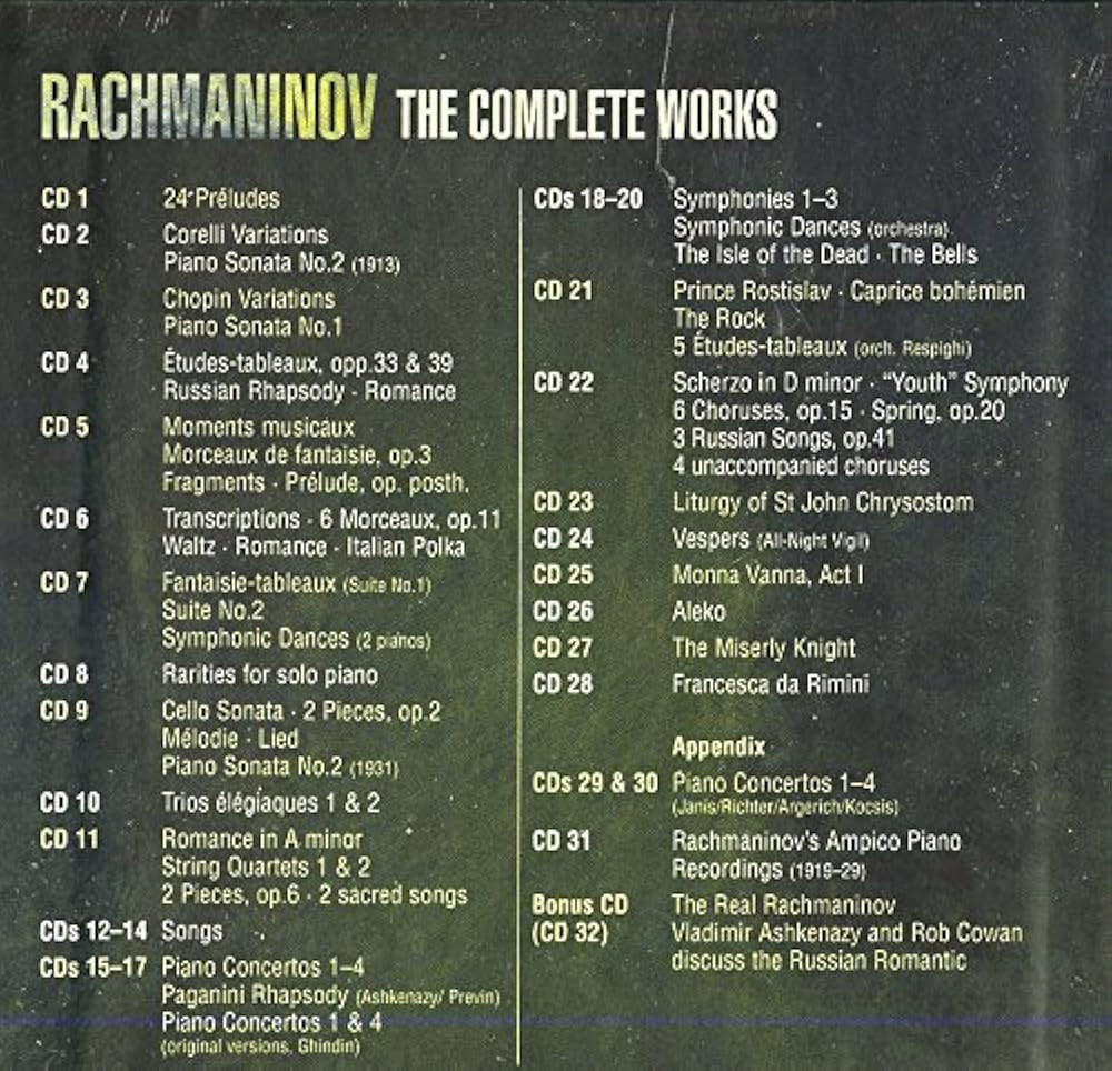 Various Artists - Rachmaninov: The Complete Works[32 CD Box Set