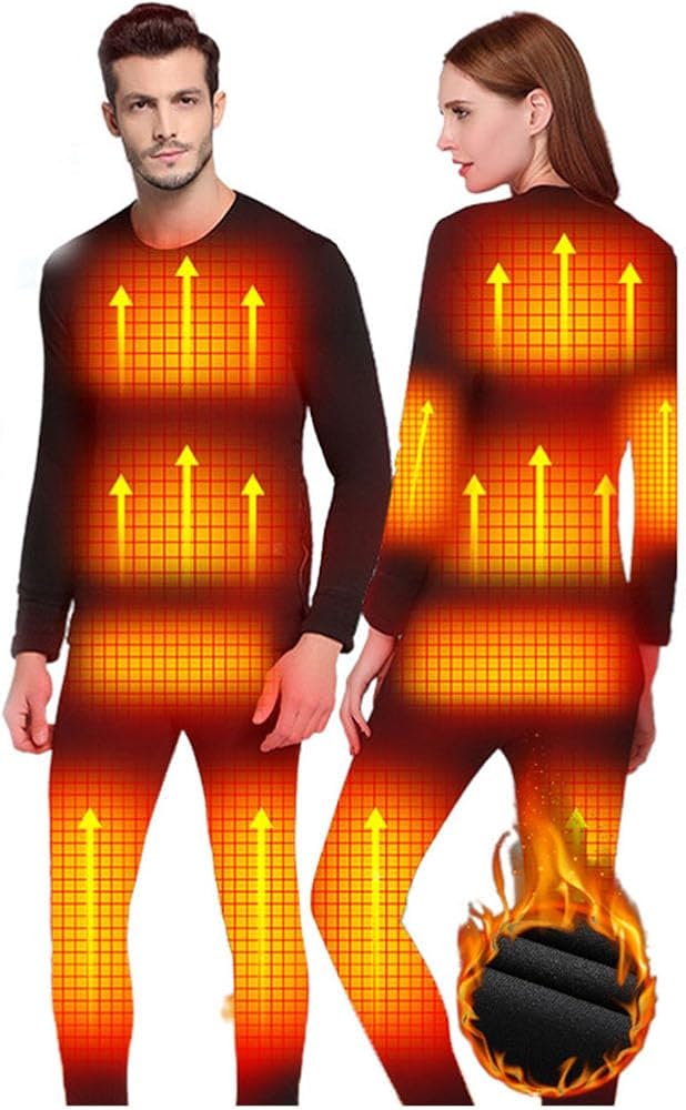 Amazon | [HUALIANYI] 電熱インナー 上下セット 22箇所発熱 電熱ウェア
