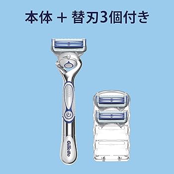 Amazon.co.jp: Gillette ジレット 髭剃り 電動 本体 替刃 3個 カミソリ