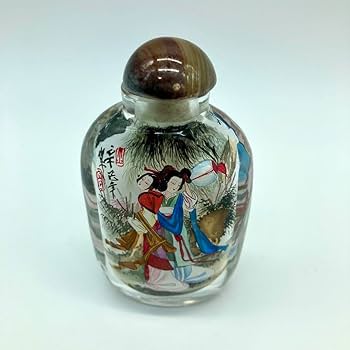 Amazon.co.jp: 鼻煙壺 中国伝統工芸品 内絵ガラス瓶 硝子製嗅ぎタバコ