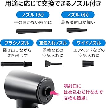 Amazon | サンワダイレクト 電動エアダスター 充電式 強力 ノズル5種類