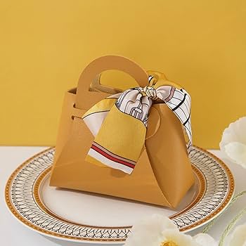 5Pcs Mini Handbag Shape Leather Gift Box, Ribbon Elegant Gift Bags