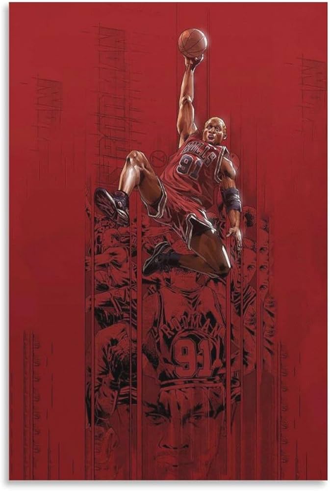 Amazon.co.jp: デニス・ロッドマンのダンクポスター 印刷 ポスター